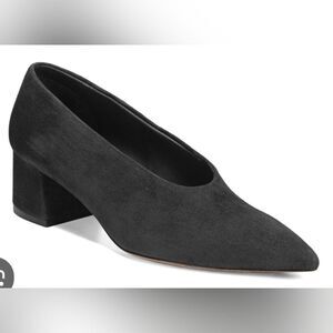 WOMENS VINCE "RAFE" Black Suede Pointed Toe Pumps Shoes 10 M Made in Italy Class